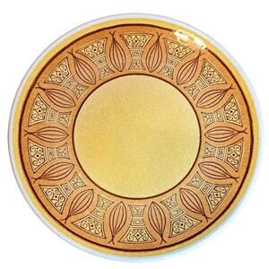 Anchor Hocking Ironstone Honey Gold Dinner Plate Replacement (2) MCM Vintage 70s